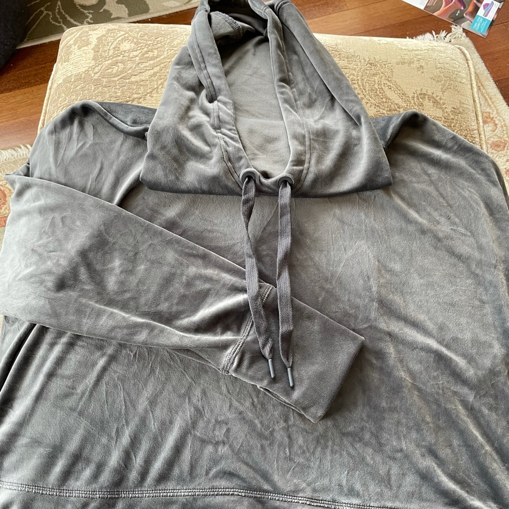 Aerie pullover cropped velour hoodie XL